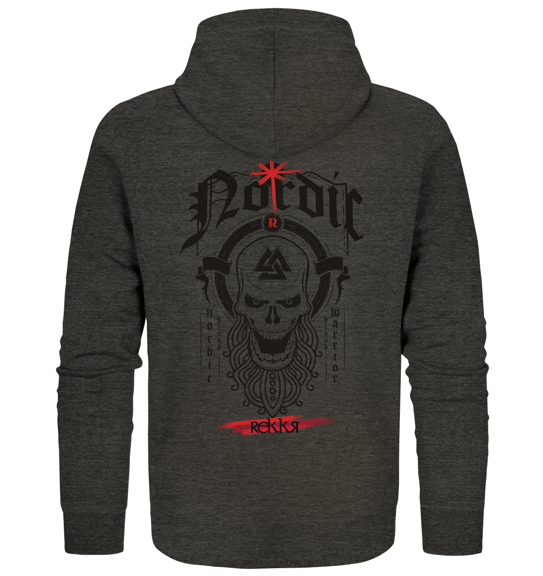 Nordric Skull - Organic Zipper - Rekkr-shop