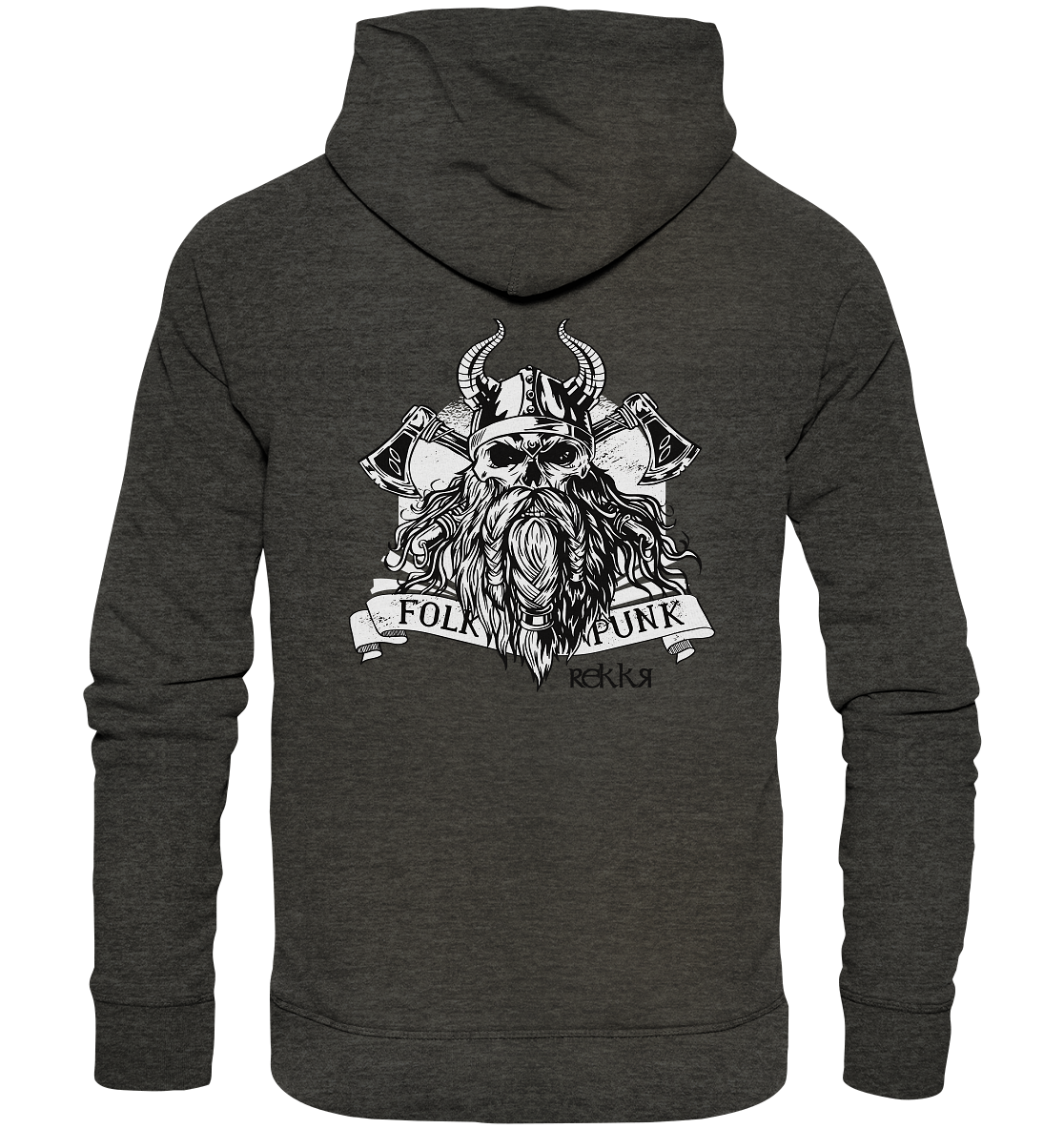 Bearded Viking Skull - Organic Hoodie - Rekkr-shop