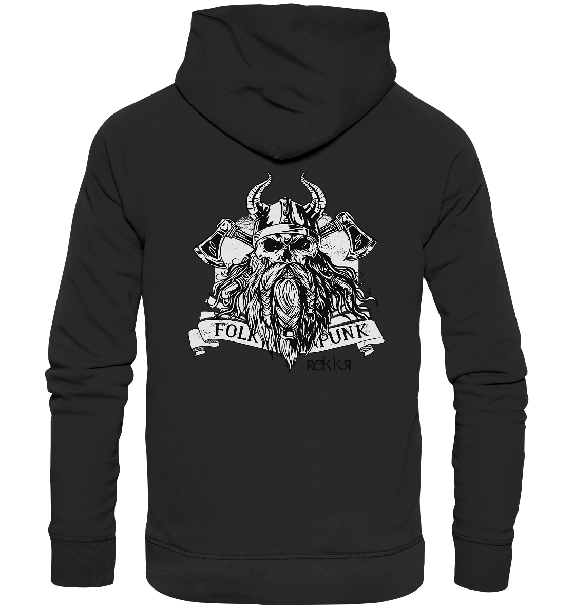 Bearded Viking Skull - Organic Hoodie - Rekkr-shop