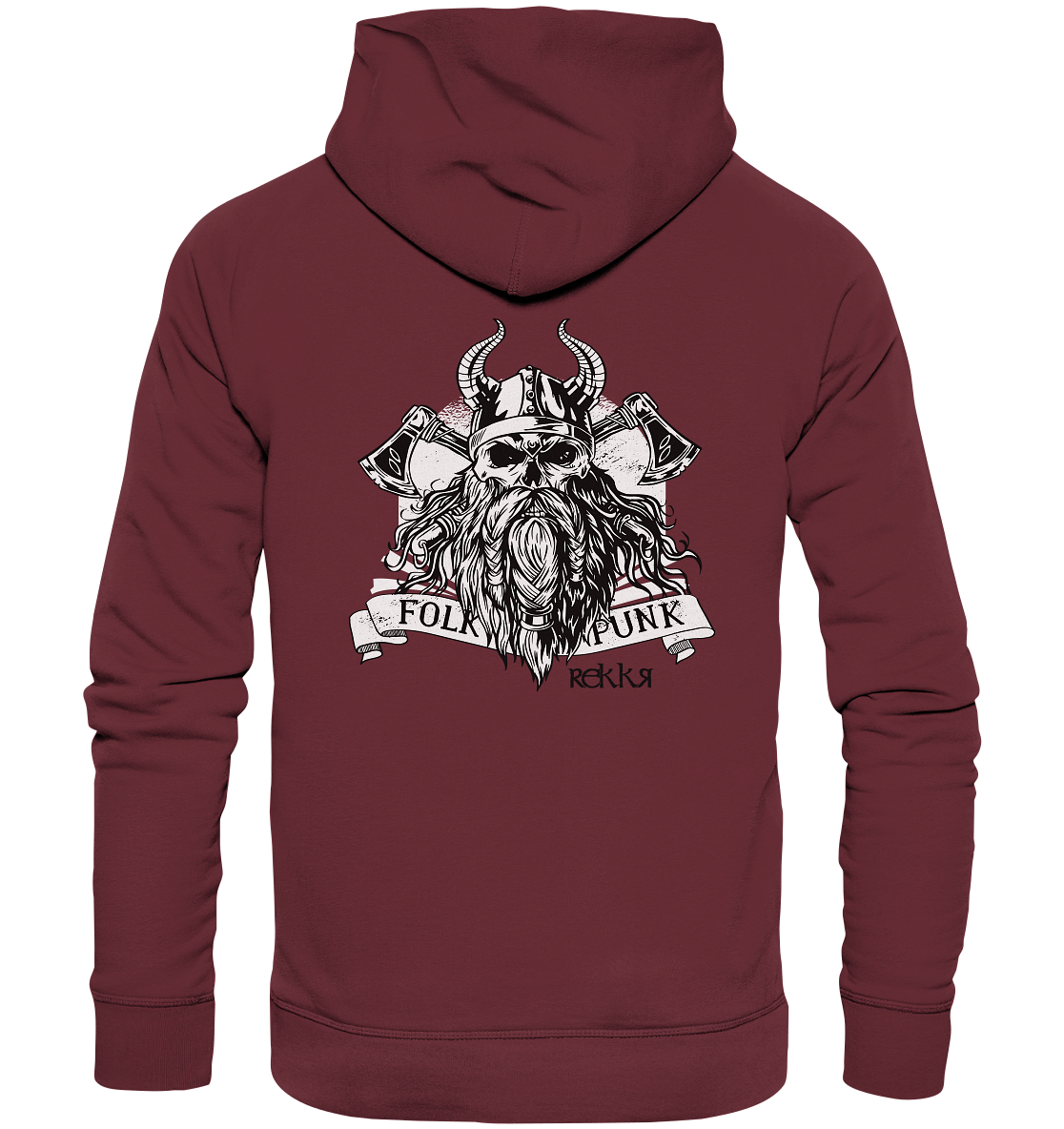 Bearded Viking Skull - Organic Hoodie - Rekkr-shop