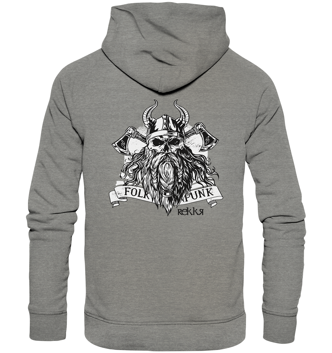 Bearded Viking Skull - Organic Hoodie - Rekkr-shop