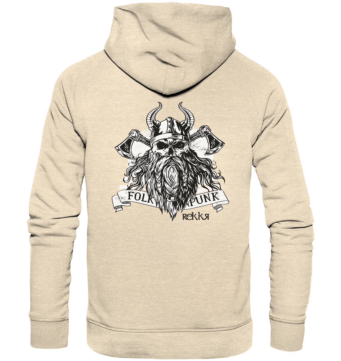 Bearded Viking Skull - Organic Hoodie - Rekkr-shop