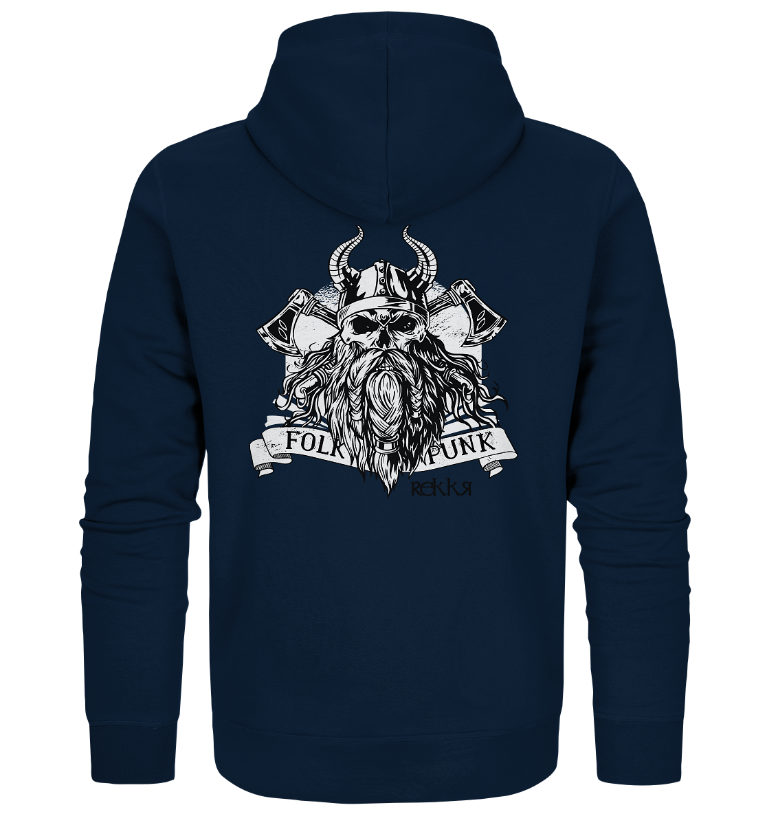 Bearded Viking Skull - Organic Zipper - Rekkr-shop