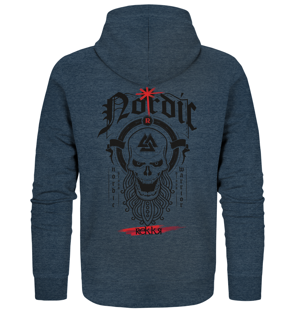 Nordric Skull  - Organic Zipper - Rekkr-shop