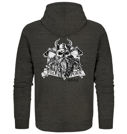 Bearded Viking Skull - Organic Zipper - Rekkr-shop