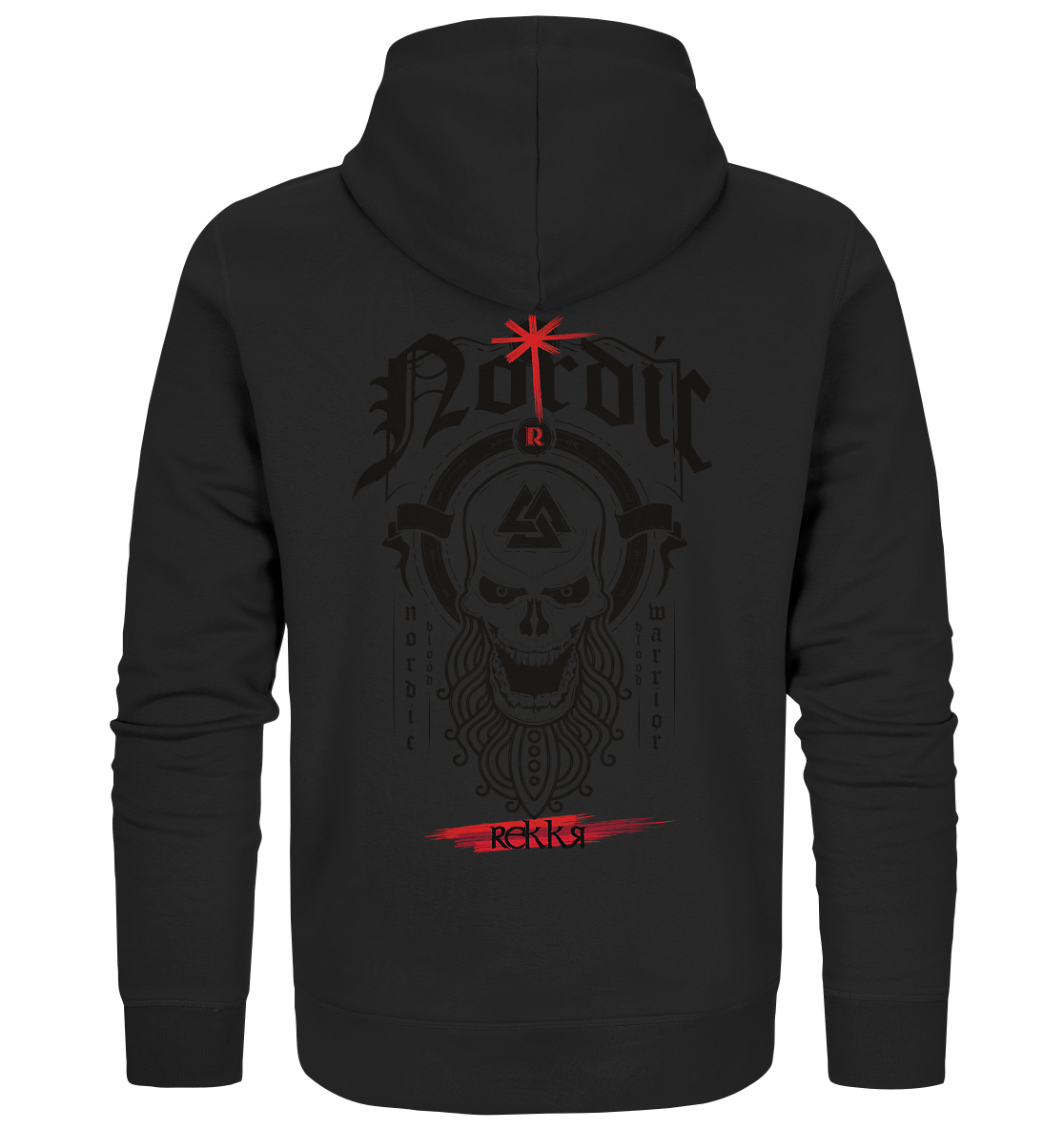 Nordric Skull  - Organic Zipper - Rekkr-shop