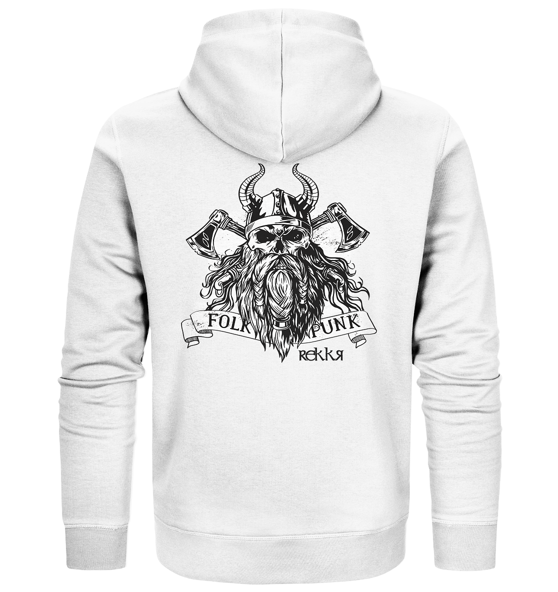 Bearded Viking Skull - Organic Zipper - Rekkr-shop